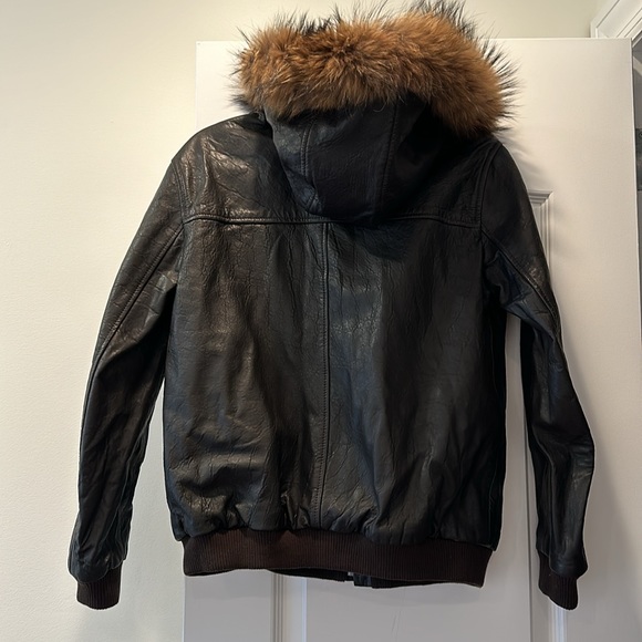 The Kooples real leather real fur hooded leather jacket size small - Picture 11 of 15